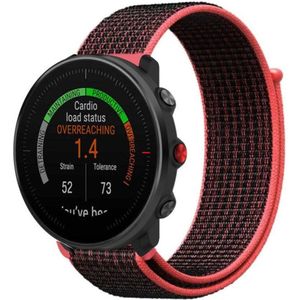 Strap-it Polar Vantage M nylon band (zwart/koraal)