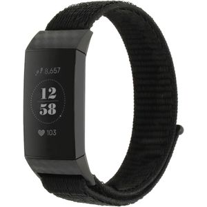 Strap-it Fitbit Charge 4 nylon band (zwart)