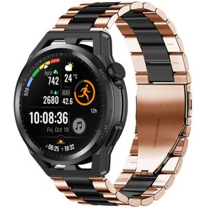 Strap-it Huawei Watch GT stalen band (roségoud/zwart)