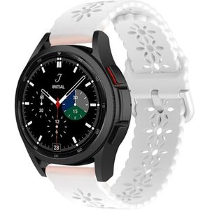 Strap-it Samsung Galaxy Watch 4 Classic 42mm siliconen bandje met patroon (wit)