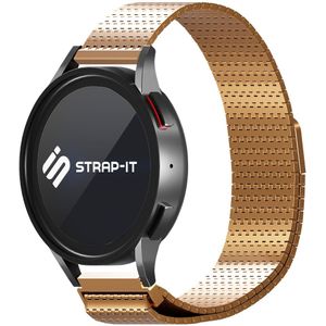 Strap-it Huawei Watch GT 3 Pro 46mm luxe metalen mesh bandje (rosé goud)