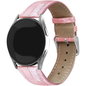 Strap-it Huawei Watch GT 3 Pro 43mm leather crocodile grain band (roze)