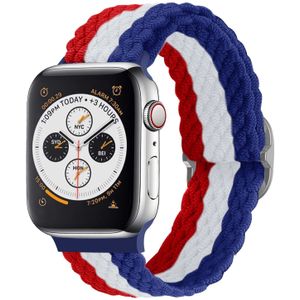 Strap-it Apple Watch verstelbaar geweven nylon bandje (rood/wit/blauw)