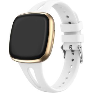 Strap-it Fitbit Versa 4 luxe siliconen bandje (wit)