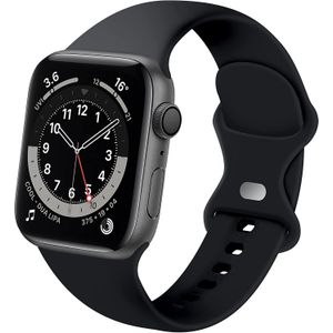 Strap-it Apple Watch 8 siliconen bandje (zwart)