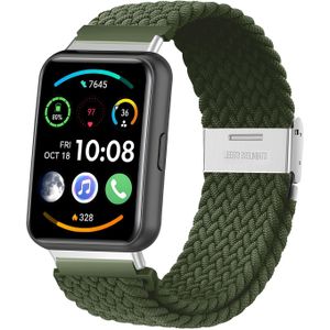 Strap-it Huawei Watch Fit 2 gevlochten bandje (groen)
