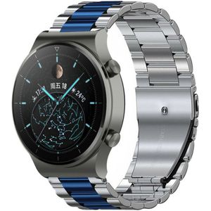 Strap-it Huawei Watch GT 2 Pro stalen band (zilver/blauw)