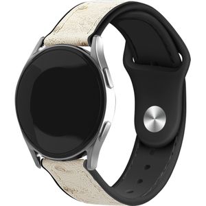 Strap-it Samsung Galaxy Watch 3 45mm leren hybrid bandje (zand wit)