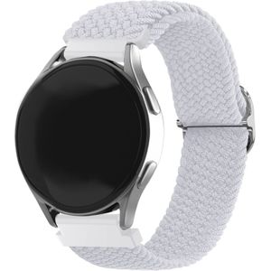 Strap-it Samsung Galaxy Watch 4 44mm verstelbaar geweven bandje (wit)