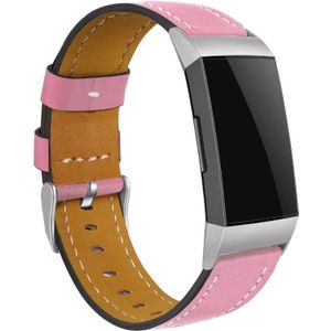 Strap-it Fitbit Charge 3 bandje leer (roze)
