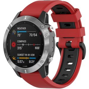 Strap-it Garmin Fenix 8 - 51mm sport gesp band (rood/zwart)