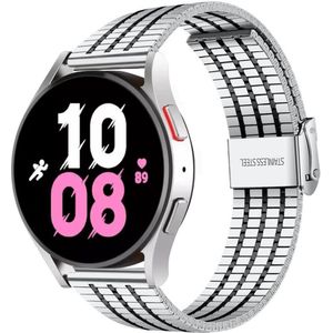 Strap-it Samsung Galaxy Watch 5 - 44mm roestvrij stalen band (zilver/zwart)