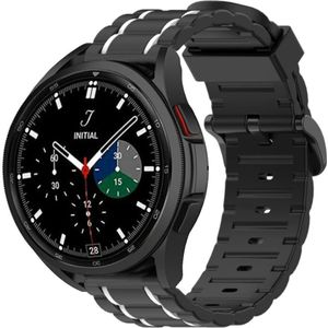 Strap-it Samsung Galaxy Watch 4 classic 42mm sport gesp band (zwart/wit)