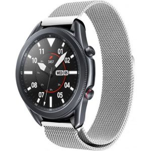 Strap-it Samsung Galaxy Watch 3 Milanese band 45mm (zilver)