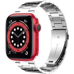 Strap-it Apple Watch 6 stalen band (zilver)