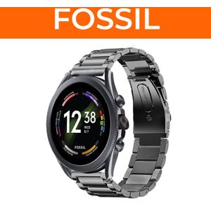 Strap-it Titanium bandje (grafiet) voor Fossil smartwatches