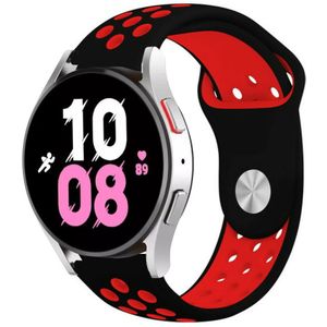 Strap-it Samsung Galaxy Watch 5 - 44mm sport band (zwart/rood)