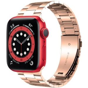 Strap-it Apple Watch 6 stalen band (rosé goud)