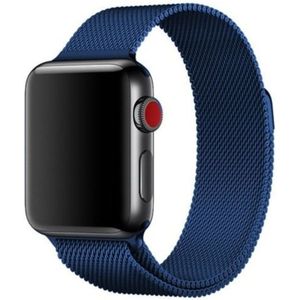 Strap-it Apple Watch 8 Milanese band (blauw)