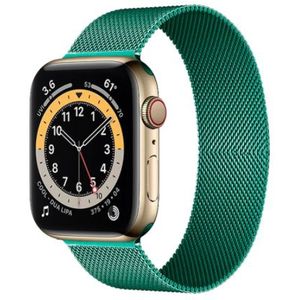 Strap-it Apple Watch 6 Milanese band (groen)