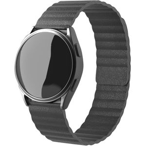 Strap-it Huawei Watch GT 3 Pro 46mm leren loop bandje (grijs)