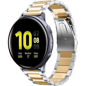 Strap-it Samsung Galaxy Watch Active stalen band (zilver/goud)