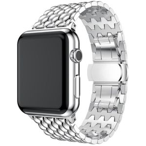 Strap-it Apple Watch 8 stalen draak band (zilver)