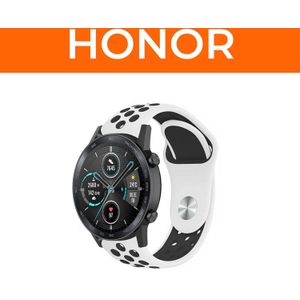 Strap-it Sport bandje voor Honor smartwatches (wit/zwart)