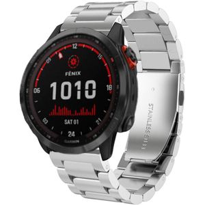 Strap-it Garmin Fenix 7x stalen band (zilver)