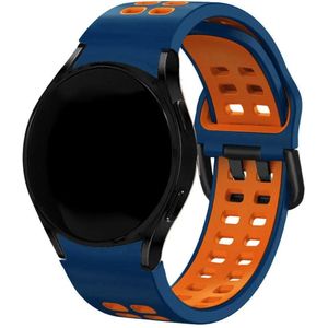 Strap-it Samsung Galaxy Watch 5 40mm sport square bandje (blauw/oranje)