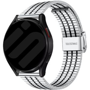 Strap-it Samsung Galaxy Watch 6 - 44mm roestvrij stalen band (zilver/zwart)