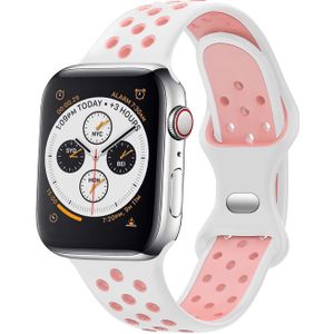 Strap-it Apple Watch sport bandje (wit/roze)