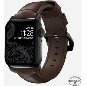 Nomad Traditional Apple Watch leren bandje (bruin/zwart)