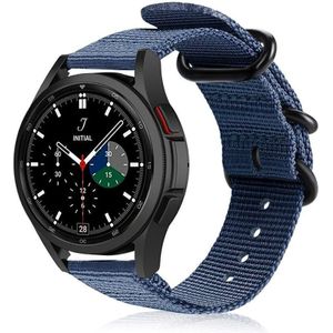 Strap-it Samsung Galaxy Watch 4 Classic 42mm nylon gesp band (blauw)