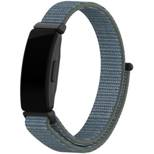 Strap-it Fitbit Inspire nylon bandje (groen-grijs)