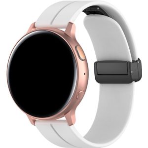 Strap-it Huawei Watch 3 (Pro) D-buckle siliconen bandje (wit)