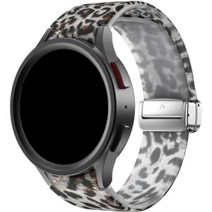 Strap-it Clear Leopard Samsung Galaxy Watch 6 Classic 43mm magnetisch bandje
