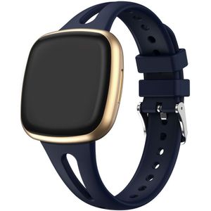 Strap-it Fitbit Versa 4 luxe siliconen bandje (donkerblauw)