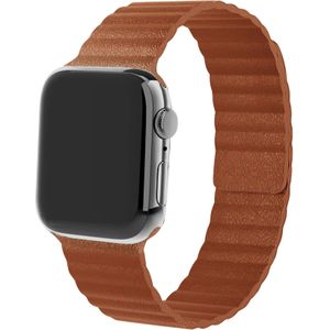 Strap-it Apple Watch 8 leren loop bandje (bruin)