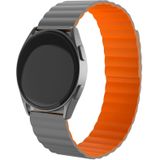 Strap-it Samsung Galaxy Watch 3 41mm magnetisch siliconen bandje (grijs/oranje)