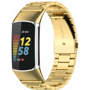 Strap-it Fitbit Charge 6 stalen band (goud)