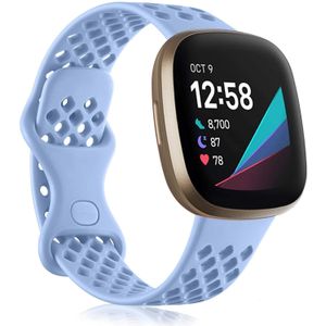 Strap-it Fitbit Sense siliconen bandje met gaatjes (lila)