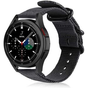 Strap-it Samsung Galaxy Watch 4 Classic 46mm nylon gesp band (zwart)
