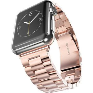 Strap-it Apple Watch SE stalen band (rosé goud)