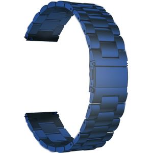 Strap-it Stalen horlogeband 22mm - universeel -blauw