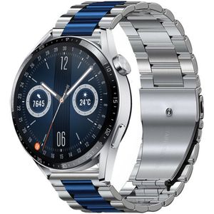 Strap-it Huawei Watch GT 3 46mm stalen band (zilver/blauw)