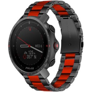 Strap-it Polar Grit X Pro stalen band (zwart/rood)