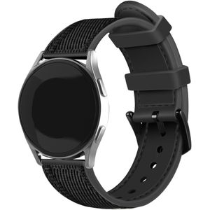 Strap-it Samsung Galaxy Watch 6 - 40mm nylon hybrid bandje (zwart)