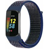 Strap-it Fitbit Charge 5 nylon bandje (indigo blauw)