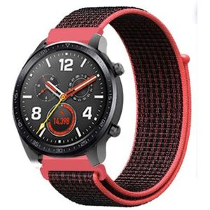 Strap-it Huawei Watch GT 2 nylon band (zwart/koraal)